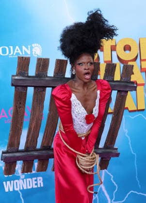 Symone attends the Los Angeles premiere of Stop! That Train! at Harmony Gold on Monday, May 18, 2026. Storyline: Two train stewardess BFFs switch from a dull railway to the luxurious Glamazonian Express. During a massive storm, they must work with snooty first-class crew and President Gagwell to prevent disaster in LA.  LAP20260518622 GREGxGRUDT