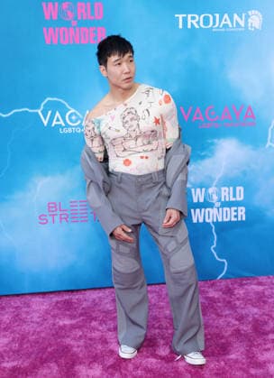Joel Kim Booster attends the Los Angeles premiere of Stop! That Train! at Harmony Gold on Monday, May 18, 2026. Storyline: Two train stewardess BFFs switch from a dull railway to the luxurious Glamazonian Express. During a massive storm, they must work with snooty first-class crew and President Gagwell to prevent disaster in LA.  LAP20260518675 GREGxGRUDT