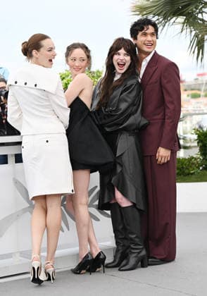 American actresses Sophie Thatcher, Kristine Froseth, Havana Rose Liu and actor Charles Melton attend a photo call for Her Private Hell at the 79th Cannes Film Festival in Cannes, France on Tuesday, May 19, 2026.  CAN20260519125 RUNExHELLESTAD