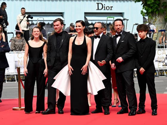 IPA84866240 - Cannes, 79th Cannes Film Festival 2026, Evening 8. Red Carpet Minotaur. Pictured are Varvara Shmykova, Yuriy Zavalnyouk, Iris Lebedeva, Andrey Zvyagintsev, Dmitriy Mazurov  Copyright: xManuelexMangiarottix xPoolxPhotoxEventsx07x 84866240