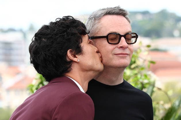 May 19, 2026, Cannes, Cote D azur, France: CHARLES MELTON kisses the right cheek of his director NICOLAS WINDING REFNS during the Her Private Hell photocall at the 79th Annual Cannes Film Festival at Palais des Festivals in Cannes, France. Cannes France - ZUMAc179 20260519_zep_c179_018 Copyright: xMickaelxChavetx