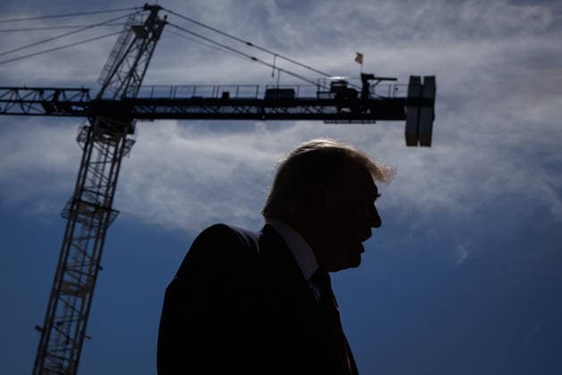 President Donald Trump speaks to the press about the new East Wing next to the construction site at the White House in Washington, DC on Tuesday, May 19, 2026. The construction project to demolish and replace the White House East Wing with a new 90,000-square-foot ballroom has an estimated cost of $400 million and is privately funded by donors.  WASP20260519127 SamuelxCorum