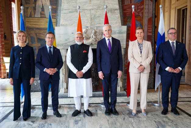 Politics, Diplomacy, Government PM meeting with the Prime Minister of Denmark, Ms. Mette Frederiksen in Oslo, Norway on May 19, 2026. India and the Nordic nations come together with a shared vision for innovation, green growth and global partnership as PM Narendra Modi meets Nordic leaders at the India Nordic Summit. Norway Copyright: xSeshadrixSukumarx