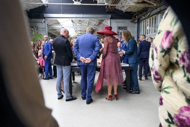 Roermond, The Netherlands, 2026-05-19 14:27:17 ROERMOND, 19-05-2026 King Willem Alexander and Queen Maxima during a regional visit to the municipalities of Maasgouw, Echt-Susteren, Roerdalen, and Roermond. PHOTO: NLBeeld Patrick van Emst. In the photo: The Royal Couple engages in conversation with residents in Roermond about democracy and participation, with the theme Democracy; for me too . Credit: NL Beeld Patrick van Emst  Copyright: xx x