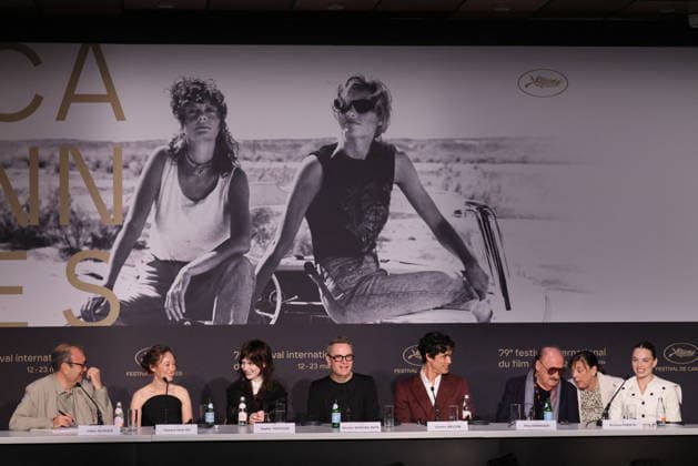 Didier Allouch, Havana Rose Liu, Sophie Thatcher, Nicolas Winding Refn, Charles Melton, Pino Donaggio, Kristine Froseth Press conference for the film Her Private Hell at the 79th Cannes International Film Festival on 19 May 2026 Franck Boutonnet Pool Bestimage Press conference for the film Her Private Hell at the 79th Cannes International Film Festival on 19 May 2026 Cannes France  Copyright: xFranckxBoutonnetx xPoolx xBestimagexFranckxBoutonnetx xPoolx xBestimagex