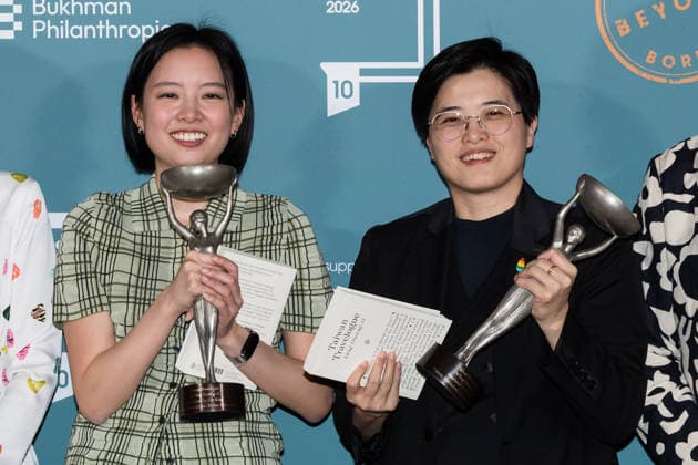 International Booker Prize 2026 Award Ceremony in London LONDON, UNITED KINGDOM - MAY 19: The winners of the International Booker Prize 2026 for the book titled ‘Taiwan Travelogue’ author Yang Shuang-zi (R) and translator Lin King pose with the trophies during the award ceremony at Tate Modern in London, United Kingdom on May 19, 2026. The International Booker Prize is awarded annually for the finest single work of fiction from around the world which has been translated into English and published in the UK and Ireland. Wiktor Szymanowicz Anadolu London United Kingdom. Editorial use only. Please get in touch for any other usage.  Copyright: x2026xAnadoluxWiktorxSzymanowiczx