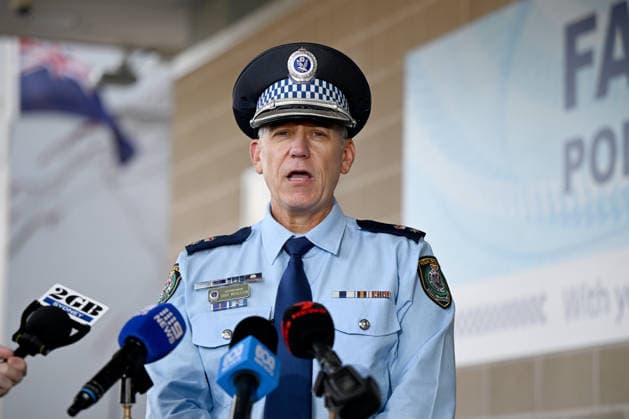 FATAL SHOOTING WESTERN SYDNEY, Fairfield City Police Area Commander Detective Superintendent Craig Middleton speaks to media during a press conference at Fairfield Police Station in Sydney, Wednesday, May 20, 2026. NSW Police have established a crime scene at a home following an alleged fatal shooting where one man died and four others were hospitalised, in the south-west suburb of Canley Heights. ( NO ARCHIVING Sydney New South Wales Australia  Copyright: xBIANCAxDExMARCHIx 20260520112521133951