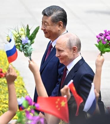 China Russia 9169363 20.05.2026 Russian President Vladimir Putin attends a welcome ceremony with Chinese President Xi Jinping outside the Great Hall of the People in Beijing, China. Kristina Solovyova Sputnik Beijing China  Copyright: xKristinaxSolovyovax