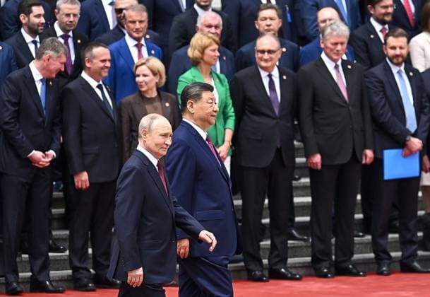 China Russia 9169377 20.05.2026 Russian President Vladimir Putin attends a welcome ceremony with Chinese President Xi Jinping outside the Great Hall of the People in Beijing, China. Kristina Solovyova Sputnik Beijing China  Copyright: xKristinaxSolovyovax
