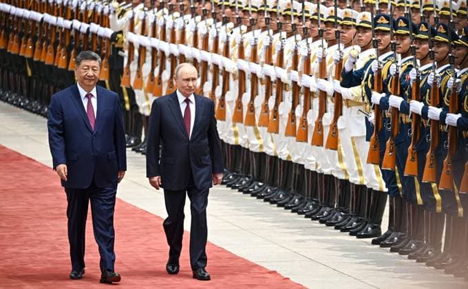 Putin, Xi meet in Beijing following Trump visit amid US-Iran war BEIJING, CHINA - MAY 20: (----EDITORIAL USE ONLY - MANDATORY CREDIT - KREMLIN PRESS SERVICE HANDOUT - NO MARKETING NO ADVERTISING CAMPAIGNS - DISTRIBUTED AS A SERVICE TO CLIENTS----) Russian President Vladimir Putin (R) and Chinese President Xi Jinping (L) meet days after US President Donald Trump visited China for a summit with the Chinese leader amid the US-Iran war in Beijing, China on May 20, 2026. Putin was received with an official welcoming ceremony outside Great Hall of the People, where Xi greeted him, before the two sit for talks. Kremlin Press Service Anadolu Beijing China. Editorial use only. Please get in touch for any other usage.  Copyright: x2026xAnadoluxKremlinxPressxServicex