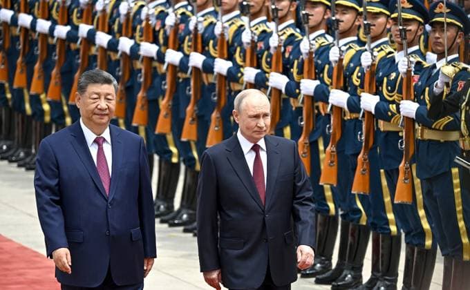 Putin, Xi meet in Beijing following Trump visit amid US-Iran war BEIJING, CHINA - MAY 20: (----EDITORIAL USE ONLY - MANDATORY CREDIT - KREMLIN PRESS SERVICE HANDOUT - NO MARKETING NO ADVERTISING CAMPAIGNS - DISTRIBUTED AS A SERVICE TO CLIENTS----) Russian President Vladimir Putin (R) and Chinese President Xi Jinping (L) meet days after US President Donald Trump visited China for a summit with the Chinese leader amid the US-Iran war in Beijing, China on May 20, 2026. Putin was received with an official welcoming ceremony outside Great Hall of the People, where Xi greeted him, before the two sit for talks. Kremlin Press Service Anadolu Beijing China. Editorial use only. Please get in touch for any other usage.  Copyright: x2026xAnadoluxKremlinxPressxServicex