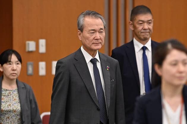 WTO Leader Hold Meetings in Tokyo TOKYO, JAPAN - MAY 20: Japan Business Federation, Keidanren, Chairman Yoshinobu Tsutsui arrives for a meeting with World Trade Organization Director-General Ngozi Okonjo-Iweala (not seen) at Keidanren Kaikan in Tokyo, Japan, on May 20, 2026. Keidanren hosted the meeting as part of its follow-up on WTO reform proposals, amid growing concerns over protectionism, trade restrictions and pressure on the rules-based international economic order. David Mareuil Anadolu Tokyo Japan. Editorial use only. Please get in touch for any other usage.  Copyright: x2026xAnadoluxDavidxMareuilx