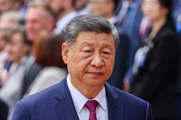 CHINA, BEIJING - MAY 20, 2026: Xi Jinping, President of China, emerges during a ceremony to welcome his counterpart Vladimir Putin of Russia in Tiananmen Square. Putin s official visit marks 25 years since the 2001 Treaty of Good Neighbourliness and Friendly Cooperation between Russia and China. Alexander Kazakov Russian Presidential Press and Information Office TASS  92770367