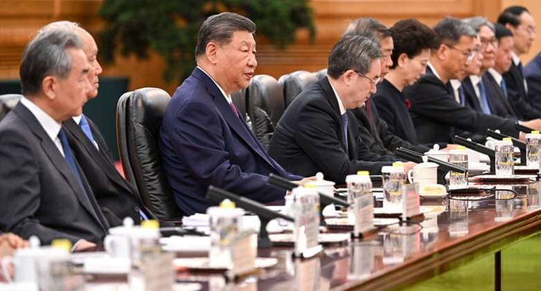 China Russia 9169402 20.05.2026 Chinese President Xi Jinping attends an expanded format meeting with Russian President Vladimir Putin at the Great Hall of the People in Beijing, China. Kristina Solovyova Sputnik Beijing China  Copyright: xKristinaxSolovyovax