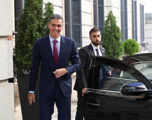 First control session to the Government in the Congress after Zapateros imputation The President of the Government, Pedro Sánchez, upon his arrival to a control session to the Government, in the Congress of Deputies, on May 20, 2026, in Madrid Spain The Government faces the first control session after the imputation of Zapatero for alleged crimes of criminal organization and influence peddling and the Andalusian elections In addition, Marlaska will face the opposition after the death of two civil guards in Huelva and the deputies will vote on whether or not to extend the military embargo to Israel to the police material that it can use in Palestine 20 MAY 2026 Marta Ferná Madrid Madrid Madrid Spain  Copyright: xMartaxFernandezx 7535774