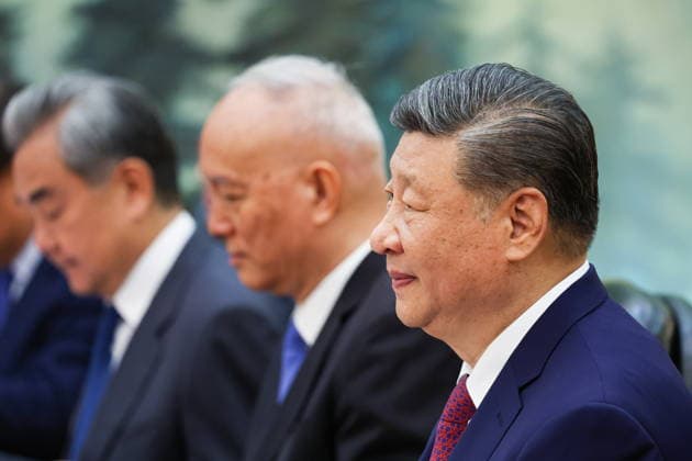 CHINA, BEIJING - MAY 20, 2026: Xi Jinping, President of China, holds bilateral talks with Russia at the Great Hall of the People. Vladimir Putin, President of Russia, makes an official visit to mark 25 years since the 2001 Treaty of Good Neighbourliness and Friendly Cooperation between Russia and China. Alexander Kazakov Russian Presidential Press and Information Office TASS  92771256