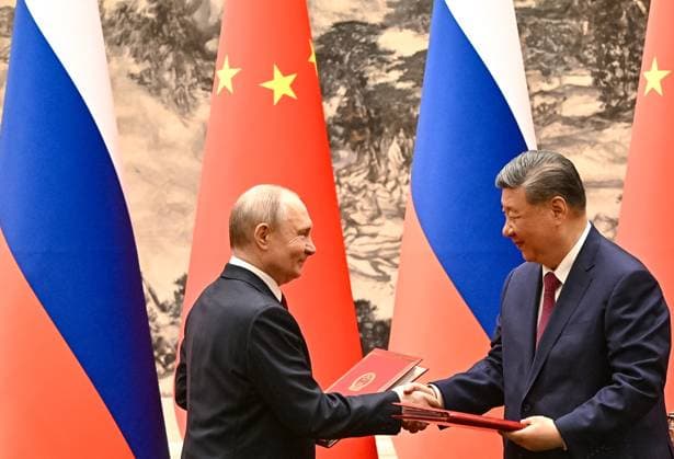 China Russia 9169453 20.05.2026 Russian President Vladimir Putin and Chinese President Xi Jinping attend a signing ceremony following a meeting in expanded format at the Great Hall of the People in Beijing, China. Kristina Solovyova Sputnik Beijing China  Copyright: xKristinaxSolovyovax