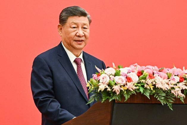 CHINA, BEIJING - MAY 20, 2026: Xi Jinping, President of China, speaks during a ceremony to declare 2026 and 2026 the Cross Years of Russian-Chinese Cooperation in Education at the Great Hall of the People. Vladimir Putin, President of Russia, makes an official visit to mark 25 years since the 2001 Treaty of Good Neighbourliness and Friendly Cooperation between Russia and China. Kristina Solovyova POOL TASS  92774318