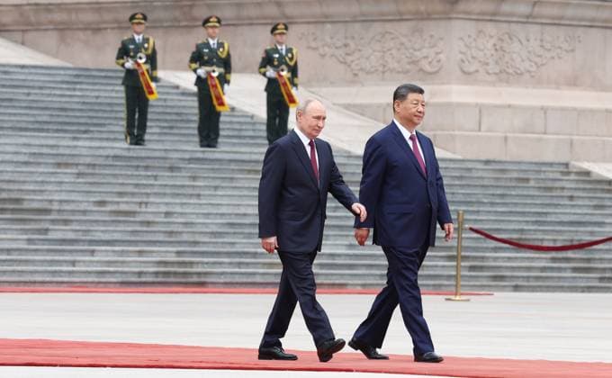 Russian President Vladimir Putin meets with Chinese President Xi Jinping during talks at the Great Hall of the People, during Putin s visit to Beijing, China Russian President Vladimir Putin meets with Chinese President Xi Jinping during talks at the Great Hall of the People, during Putin s visit to Beijing, China, May 20, 2026. Photo by Russian President official apaimages Russia Russia Russian Federation 200526_China_RPO_00(14) Copyright: xapaimagesxRussianxForeignxMinistry sxofficialx xapaimagesx