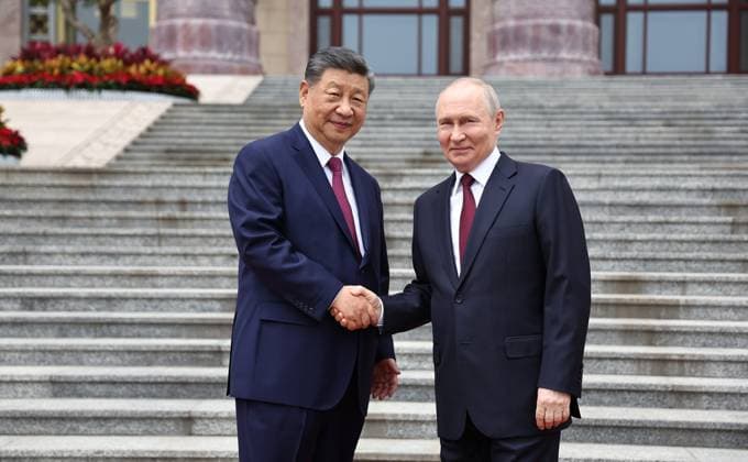 Russian President Vladimir Putin meets with Chinese President Xi Jinping during talks at the Great Hall of the People, during Putin s visit to Beijing, China Russian President Vladimir Putin meets with Chinese President Xi Jinping during talks at the Great Hall of the People, during Putin s visit to Beijing, China, May 20, 2026. Photo by Russian President official apaimages Russia Russia Russian Federation 200526_China_RPO_00(24) Copyright: xapaimagesxRussianxForeignxMinistry sxofficialx xapaimagesx