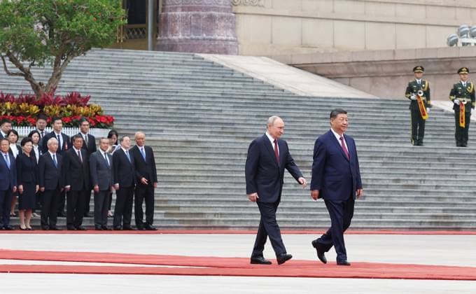 Russian President Vladimir Putin meets with Chinese President Xi Jinping during talks at the Great Hall of the People, during Putin s visit to Beijing, China Russian President Vladimir Putin meets with Chinese President Xi Jinping during talks at the Great Hall of the People, during Putin s visit to Beijing, China, May 20, 2026. Photo by Russian President official apaimages Russia Russia Russian Federation 200526_China_RPO_00(30) Copyright: xapaimagesxRussianxForeignxMinistry sxofficialx xapaimagesx