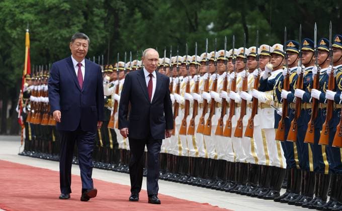 Russian President Vladimir Putin meets with Chinese President Xi Jinping during talks at the Great Hall of the People, during Putin s visit to Beijing, China Russian President Vladimir Putin meets with Chinese President Xi Jinping during talks at the Great Hall of the People, during Putin s visit to Beijing, China, May 20, 2026. Photo by Russian President official apaimages Russia Russia Russian Federation 200526_China_RPO_00(43) Copyright: xapaimagesxRussianxForeignxMinistry sxofficialx xapaimagesx