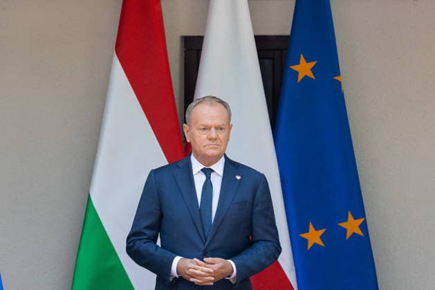 Warszawa 20.05.2026. Spotkanie premiera Donalda Tuska z premierem Wegier Peterem Magyarem --- Polish Prime Minister Donald Tusk receives Hungarian Prime Minister Peter Magyar in his office in Warsaw, Poland, 20 May 2026. Magyar arrived to Poland on the previous day in the company of several ministers of his cabinet to meet leaders in Krakow, Warsaw, and Gdansk on his two-day trip, which is his first official journey abroad since his inauguration on 09 May Persons Shown : Donald Tusk Fot. Igor Jakubowski Arena Akcji NEWSPIX.PL --- newspix.pl 
