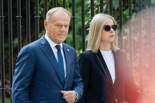 Warszawa 20.05.2026. Spotkanie premiera Donalda Tuska z premierem Wegier Peterem Magyarem --- Polish Prime Minister Donald Tusk receives Hungarian Prime Minister Peter Magyar in his office in Warsaw, Poland, 20 May 2026. Magyar arrived to Poland on the previous day in the company of several ministers of his cabinet to meet leaders in Krakow, Warsaw, and Gdansk on his two-day trip, which is his first official journey abroad since his inauguration on 09 May Persons Shown : Donald Tusk Fot. Igor Jakubowski Arena Akcji NEWSPIX.PL --- newspix.pl 
