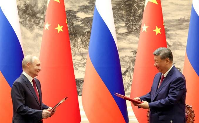 China Russia 9169615 20.05.2026 Russian President Vladimir Putin and Chinese President Xi Jinping attend a signing ceremony following a meeting in expanded format at the Great Hall of the People in Beijing, China. Alexander Kazakov Sputnik Beijing China  Copyright: xAlexanderxKazakovx