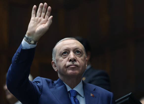 AK Party Group Meeting in Ankara ANKARA, TURKIYE - MAY 20: (----EDITORIAL USE ONLY MANDATORY CREDIT - TURKISH PRESIDENCY MURAT KULA HANDOUT - NO MARKETING NO ADVERTISING CAMPAIGNS - DISTRIBUTED AS A SERVICE TO CLIENTS----) Turkish President and Leader of the Justice and Development (AK) Party Recep Tayyip Erdogan greets the party members during his party s group meeting at the Turkish Grand National Assembly in Ankara, Turkiye on May 20, 2026. TUR Presidency Murat Kula Anadolu Ankara Turkey. Editorial use only. Please get in touch for any other usage.  Copyright: x2026xAnadoluxTURxPresidency MuratxKulax