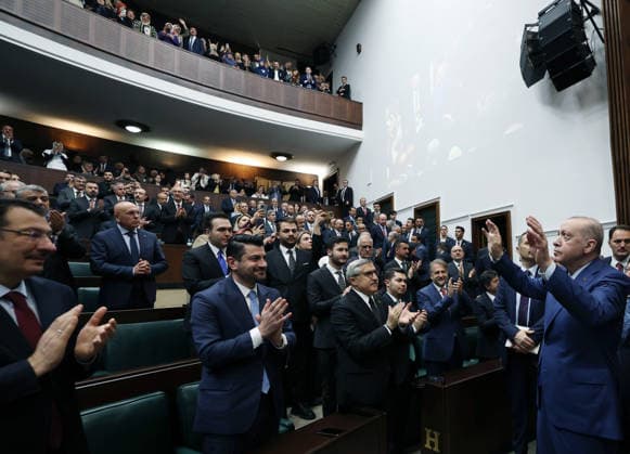Turkish President and Leader of the Justice and Development (AK) Party Recep Tayyip Erdogan ANKARA, TURKIYE - MAY 20: (----EDITORIAL USE ONLY – MANDATORY CREDIT - TURKISH PRESIDENCY MURAT CETINMUHURDAR HANDOUT - NO MARKETING NO ADVERTISING CAMPAIGNS - DISTRIBUTED AS A SERVICE TO CLIENTS----) Turkish President and Leader of the Justice and Development (AK) Party Recep Tayyip Erdogan greets the party members during his party s group meeting at the Turkish Grand National Assembly in Ankara, Turkiye on May 20, 2026. TUR Presidency Murat Cetinmuhurdar Anadolu Ankara Turkey. Editorial use only. Please get in touch for any other usage.  Copyright: x2026xAnadoluxTURxPresidency xMuratxCetinmuhurdarx