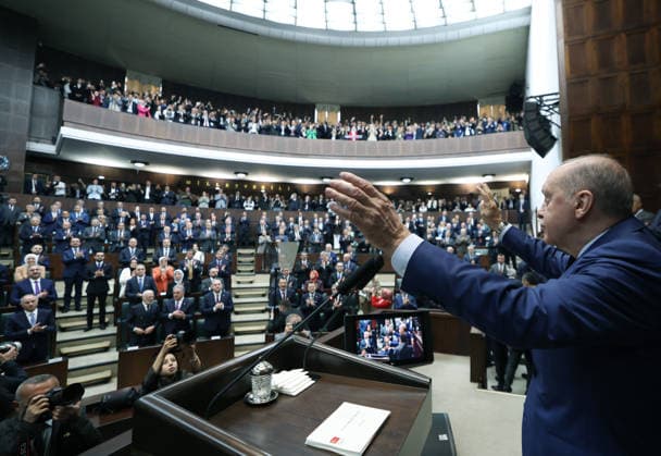 Turkish President and Leader of the Justice and Development (AK) Party Recep Tayyip Erdogan ANKARA, TURKIYE - MAY 20: (----EDITORIAL USE ONLY – MANDATORY CREDIT - TURKISH PRESIDENCY MURAT CETINMUHURDAR HANDOUT - NO MARKETING NO ADVERTISING CAMPAIGNS - DISTRIBUTED AS A SERVICE TO CLIENTS----) Turkish President and Leader of the Justice and Development (AK) Party Recep Tayyip Erdogan greets the party members during his party s group meeting at the Turkish Grand National Assembly in Ankara, Turkiye on May 20, 2026. TUR Presidency Murat Cetinmuhurdar Anadolu Ankara Turkey. Editorial use only. Please get in touch for any other usage.  Copyright: x2026xAnadoluxTURxPresidency xMuratxCetinmuhurdarx