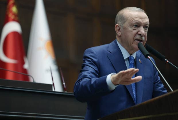 AK Party Group Meeting in Ankara ANKARA, TURKIYE - MAY 20: (----EDITORIAL USE ONLY MANDATORY CREDIT - TURKISH PRESIDENCY MURAT KULA HANDOUT - NO MARKETING NO ADVERTISING CAMPAIGNS - DISTRIBUTED AS A SERVICE TO CLIENTS----) Turkish President and Leader of the Justice and Development (AK) Party Recep Tayyip Erdogan greets the party members during his party s group meeting at the Turkish Grand National Assembly in Ankara, Turkiye on May 20, 2026. TUR Presidency Murat Kula Anadolu Ankara Turkey. Editorial use only. Please get in touch for any other usage.  Copyright: x2026xAnadoluxTURxPresidency MuratxKulax