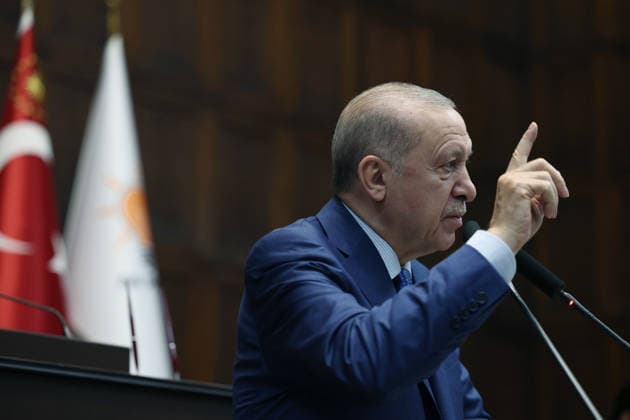 AK Party Group Meeting in Ankara ANKARA, TURKIYE - MAY 20: (----EDITORIAL USE ONLY MANDATORY CREDIT - TURKISH PRESIDENCY MURAT KULA HANDOUT - NO MARKETING NO ADVERTISING CAMPAIGNS - DISTRIBUTED AS A SERVICE TO CLIENTS----) Turkish President and Leader of the Justice and Development (AK) Party Recep Tayyip Erdogan greets the party members during his party s group meeting at the Turkish Grand National Assembly in Ankara, Turkiye on May 20, 2026. TUR Presidency Murat Kula Anadolu Ankara Turkey. Editorial use only. Please get in touch for any other usage.  Copyright: x2026xAnadoluxTURxPresidency MuratxKulax