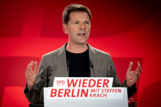 Steffen Krach - SPD Berlin DEU, Deutschland, Germany, Berlin, 08.05.2026 Rede von Steffen Krach , neu gewaehlter co Landesvorsitzender und Spitzenkandidat der Berliner SPD der Abgeordnetenhauswahl auf Landesparteitag der Berliner SPD in Berlin Deutschland . Thema Wahl eines neuen Landesvorstands und der Landesvorsitzenden sowie die Verabschiedung des Wahlprogramms fuer die Berlin-Wahl 2026 en: Steffen Krach, newly elected co-chair and lead candidate of the Berlin SPD for the House of Representatives election at the Berlin SPD state party conference in Berlin Germany . The agenda included the election of a new state executive committee and state co-chairs, as well as the adoption of the election manifesto for the 2026 Berlin election ***