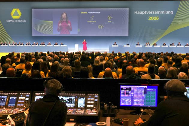 20.05.2026, DEU, Wiesbaden Hauptversammlung Commerzbank AG im Congresszentrum in Wiesbaden Bettina Orlopp, Vorsitzende des Vorstandes der Commerzbank AG *** 20 05 2026, DEU, Wiesbaden Annual General Meeting Commerzbank AG at the Congress Center in Wiesbaden Bettina Orlopp, Chairwoman of the Board of Managing Directors of Commerzbank AG