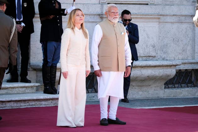 Institutional Visit of Indian Prime Minister Narendra Modi to Italy Italian Prime Minister Giorgia Meloni meets Indian Prime Minister Narendra Modi at Villa Pamphilj during the Indian leader™s institutional visit to Italy. Rome, May 20, 2026. Rome Italy Copyright: xAndreaxCalandrax