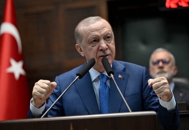 AK Party Group Meeting in Ankara ANKARA, TURKIYE - MAY 20: Turkish President and Leader of the Justice and Development (AK) Party Recep Tayyip Erdogan makes remarks at his party s group meeting at the Turkish Grand National Assembly in Ankara, Turkiye on May 20, 2026. Rasit Aydogan Anadolu Ankara Turkey. Editorial use only. Please get in touch for any other usage.  Copyright: x2026xAnadoluxRasitxAydoganx