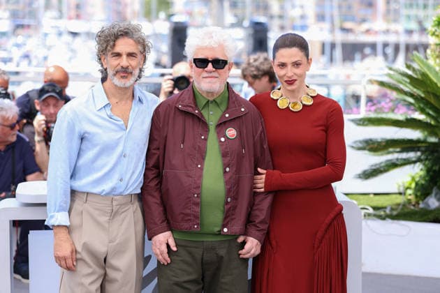 Cannes - Amarga Navidad Photocall Leonardo Sbaraglia, Pedro Almodovar, Barbara Lennie attending the Amarga Navidad photocall during the 79th Cannes Film Festival in Cannes, France on May 20, 2026. Photo by ABACAPRESS.COM Cannes France  Copyright: xDominexJerome ABACAx