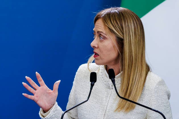 May 20, 2026, Rome, Italia, Italy: Statements to the press by Prime Minister Giorgia Meloni. Rome, May 20, 2026 *** Local Caption *** Villa Pamphili, Dichiarazioni alla stampa del il Presidente del Consiglio dei Ministri e del Primo Ministro dell India nella foto la Presidente del Consiglio dei Ministri Giorgia Meloni,Roma 20 05 2026 Rome Italy  - ZUMAa289 20260520_zia_a289_099 Copyright: xFrancescoxFotiax xAgfx