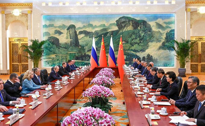 RECORD DATE NOT STATED Delegation-level talks between Russia and China Beijing China , May 20 (ANI): Russian President Vladimir Putin holds delegation level talks with Chinese President Xi Jinping, in Beijing on Wednesday. (@mfa_russia X ANI Photo) Beijing China Copyright: xANIx ANI_20260520193