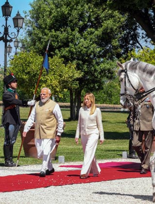 PM Modi attends delegation-level talks with Prime Minister Giorgia Meloni of Italy Rome Italy , May 20 (ANI): Prime Minister Narendra Modi and Italian Prime Minister Giorgia Meloni as he arrives to attend delegation-level talks, in Rome on Wednesday. (DPR PMO ANI Photo) Rome Italy Copyright: xANIx ANI_20260520220
