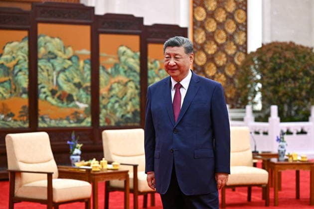 CHINA, BEIJING - MAY 20, 2026: Xi Jinping, President of China, ttends an informal tea meeting with his counterpart Vladimir Putin of Russia at the Great Hall of the People. Putin s official visit marks 25 years since the 2001 Treaty of Good Neighbourliness and Friendly Cooperation between Russia and China. Kristina Solovyova POOL TASS  92783678
