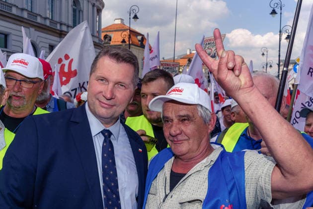 Protest against the green deal. Law and Justice MP Przemyslaw Czarnek. Warsaw Poland Copyright: xMikolajxJaneczekx