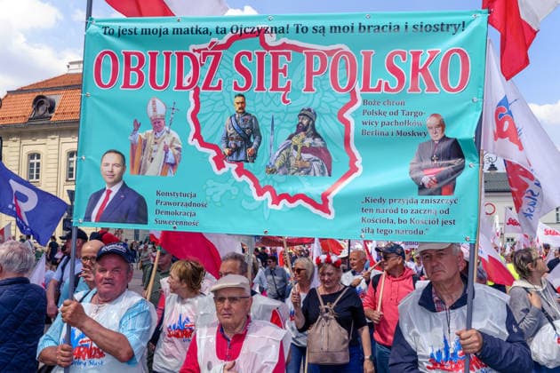 Protest against the green deal. The Solidarity trade union and the Law and Justice party organized demonstration of thousands against ETS2. Warsaw Poland Copyright: xMikolajxJaneczekx
