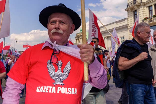 Protest against the green deal. The Solidarity trade union and the Law and Justice party organized demonstration of thousands against ETS2. Warsaw Poland Copyright: xMikolajxJaneczekx
