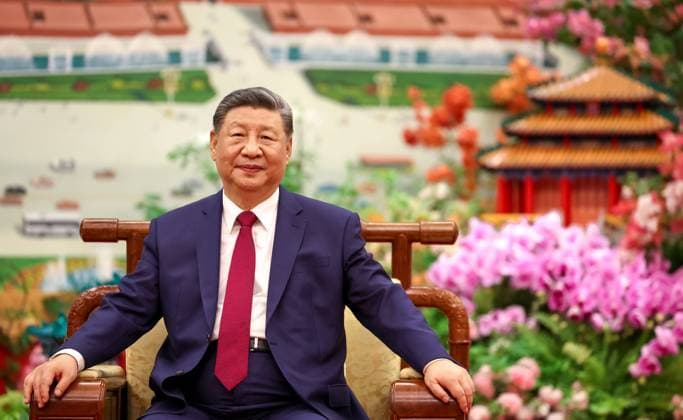 China Russia 9169961 20.05.2026 Chinese President Xi Jinping attends a tea ceremony with Russian President Vladimir Putin following their meeting at the Great Hall of the People in Beijing, China. Alexander Kazakov Sputnik Beijing China  Copyright: xAlexanderxKazakovx