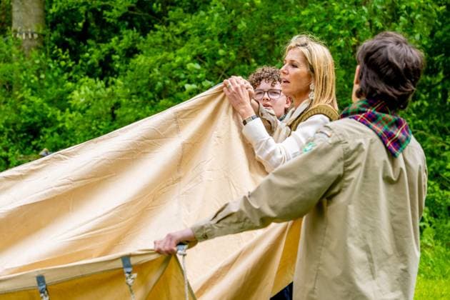 Zeewolde, The Netherlands, 2026-05-20 13:32:31 ZEEWOLDE, 20-05-2026, Scouting Estate Zeewolde. Queen Maxima pays a working visit to Scouting Netherlands in Zeewolde. Queen Maxima visits the organization s office and Scouting Estate Zeewolde. PHOTO: NLBeeld Patrick van Emst Credit: NL Beeld Patrick van Emst  Copyright: xx x