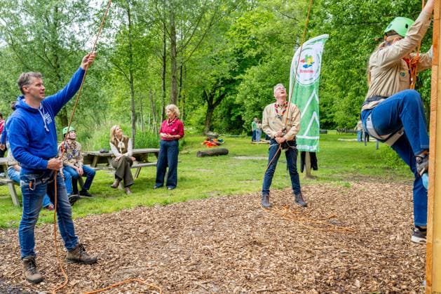 Zeewolde, The Netherlands, 2026-05-20 13:26:18 ZEEWOLDE, 20-05-2026, Scouting Estate Zeewolde. Queen Maxima pays a working visit to Scouting Netherlands in Zeewolde. Queen Maxima visits the organization s office and Scouting Estate Zeewolde. PHOTO: NLBeeld Patrick van Emst Credit: NL Beeld Patrick van Emst  Copyright: xx x