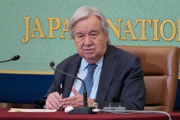 UN Secretary-General Antonio Guterres attend a press conference in Tokyo, Japan on Wednesday, May 20, 2026.  TKP2026052012 KEIZOxMORI